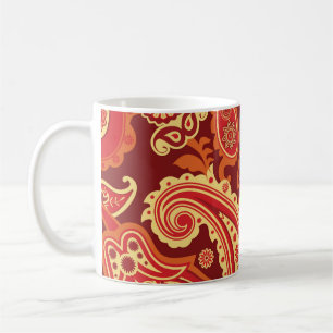 Paisley, bloemen: sierlijk naadloos patroon koffiemok