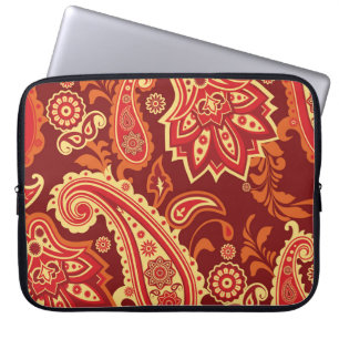 Paisley, bloemen: sierlijk naadloos patroon laptop sleeve