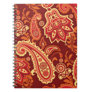 Paisley, bloemen: sierlijk naadloos patroon notitieboek