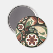 Paisley & Bloemenmagneet Magneet (Voorkant / Achterkant)