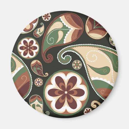 Paisley & Bloemenmagneet Magneet (Voorkant)