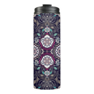 Paisley bloemenontwerp met vierkante zak. thermosbeker