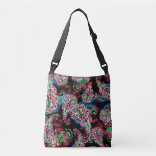 Paisley bloemenpatroon, etnische achtergrond. crossbody tas
