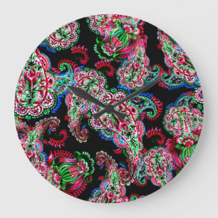 Paisley bloemenpatroon, etnische achtergrond. grote klok