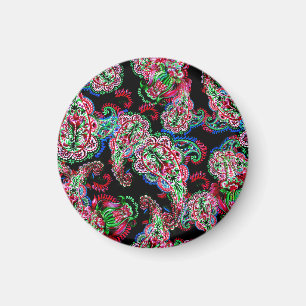 Paisley bloemenpatroon, etnische achtergrond. magneet