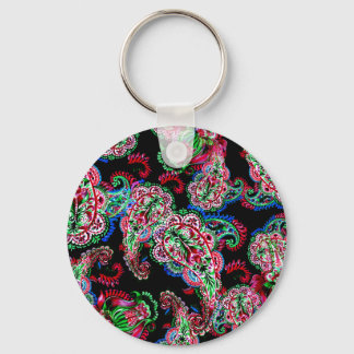 Paisley bloemenpatroon, etnische achtergrond. sleutelhanger