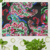 Paisley bloemenpatroon, etnische achtergrond. theedoek (Gevouwen)