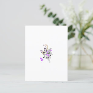 Paisley Bloemmotief – Boho Wit Paars Oranje  Briefkaart