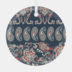 Paisley bloemmotief, damast motief. glas ornament