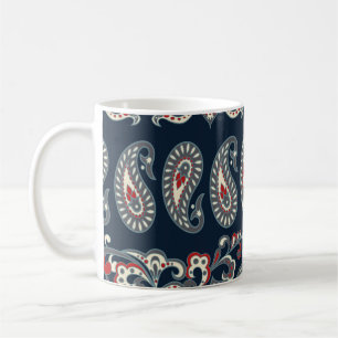 Paisley bloemmotief, damast motief. koffiemok