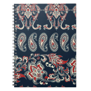 Paisley bloemmotief, damast motief. notitieboek
