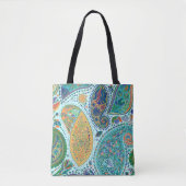 Paisley  bloemmotief, etnische naadloze achtergron tote bag (Voorkant)