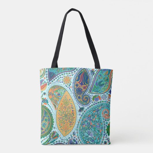 Paisley  bloemmotief, etnische naadloze achtergron tote bag (Achterkant)