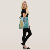 Paisley bloemmotief, etnische naadloze achtergron tote bag (Op model)