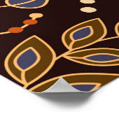 Paisley bloemmotief naadloos patroon. Donkere acht Poster (Hoek)