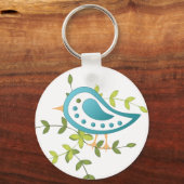 Paisley Blue Bird of Happiness Sleutelhanger (Voorkant)