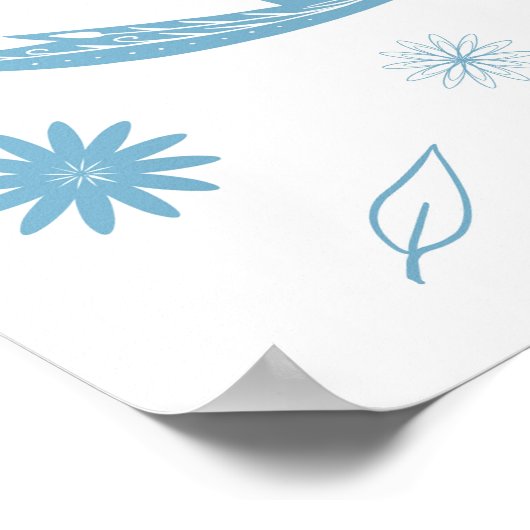 Paisley Blue Bird Poster (Hoek)