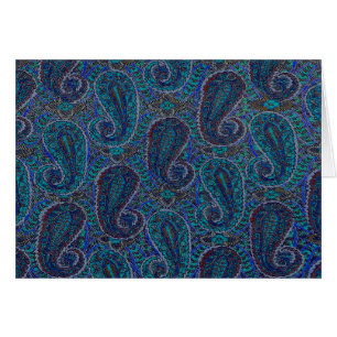 Paisley Blue Indian Boho Art Pattern