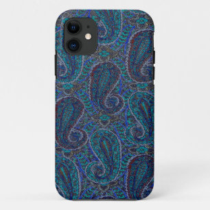 Paisley Blue Indian Boho Art Pattern Case-Mate iPhone Case