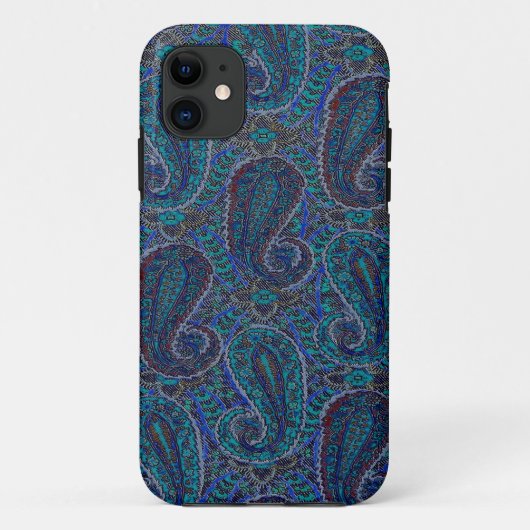 Paisley Blue Indian Boho Art Pattern Case-Mate iPhone Case (Achterkant)