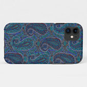 Paisley Blue Indian Boho Art Pattern Case-Mate iPhone Case (Achterkant (horizontaal))