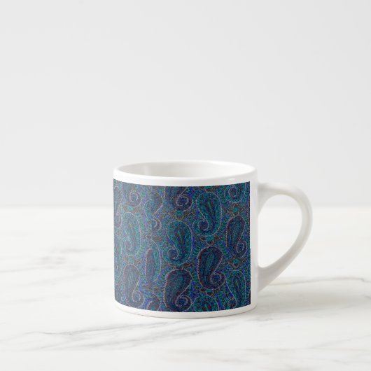 Paisley Blue Indian Boho Art Pattern Espresso Kop (Rechts)