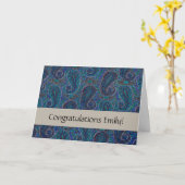 Paisley Blue Indian Boho Art Pattern Kaart (Gele Bloem)