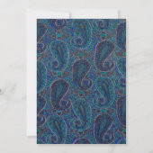 Paisley Blue Indian Boho Art Pattern Kaart (Achterkant)