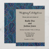 Paisley Blue Indian Boho Art Pattern Kaart (Voorkant / Achterkant)