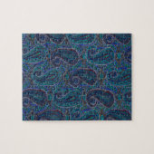 Paisley Blue Indian Boho Art Pattern Legpuzzel (Horizontaal)