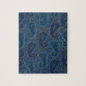 Paisley Blue Indian Boho Art Pattern Legpuzzel (Verticaal)