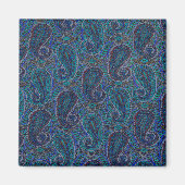 Paisley Blue Indian Boho Art Pattern Magneet (Voorkant)