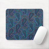 Paisley Blue Indian Boho Art Pattern Muismat (Met muis)