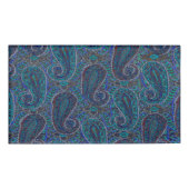 Paisley Blue Indian Boho Art Pattern Naambadge (Voorkant)