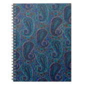 Paisley Blue Indian Boho Art Pattern Notitieboek (Voorkant)