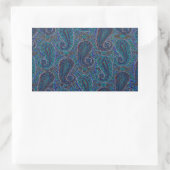 Paisley Blue Indian Boho Art Pattern Rechthoekige Sticker (Tas)