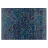 Paisley Blue Indian Boho Art Pattern Snijplank (Voorkant)