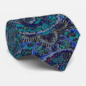 Paisley Blue Indian Boho Art Pattern Stropdas (Opgerold)