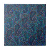 Paisley Blue Indian Boho Art Pattern Tegeltje (Voorkant)