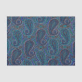 Paisley Blue Indian Boho Art Pattern Tissuepapier (Voorkant)