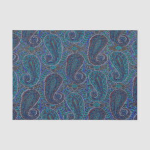 Paisley Blue Indian Boho Art Pattern Tissuepapier