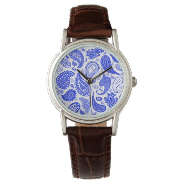 Paisley Blue Mode horloge van Julie Everhart (Voorkant)