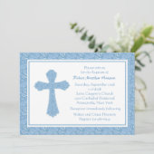 Paisley Blue Religious Uitnodiging (Staand voorkant)