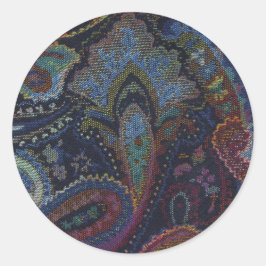 Paisley Blue Ronde Sticker