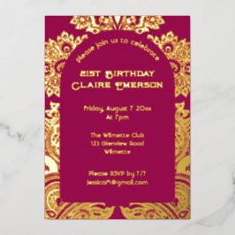 Paisley boog folie uitnodiging