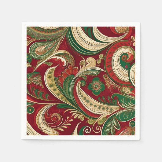 Paisley bordeaux servet (Voorkant)