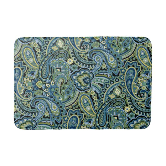 Paisley bosgroen badmat (Voorkant)