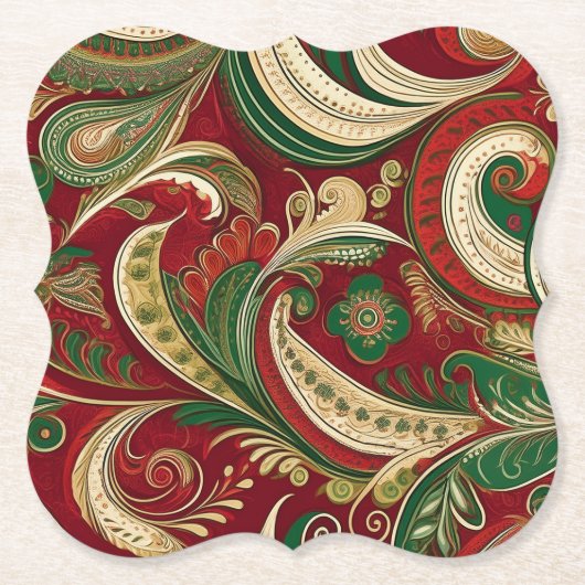 Paisley Bourgondië Onderzetter (Voorkant)