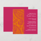 Paisley Bridal Shower Invitation Oranje & Roze Kaart (Voorkant / Achterkant)