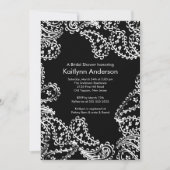 Paisley Bridal Shower Invitation White en Black Kaart (Voorkant)